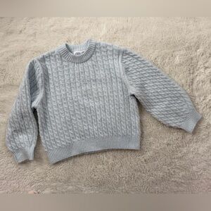 Zara Soft Baby Blue Cable Knit Sweater